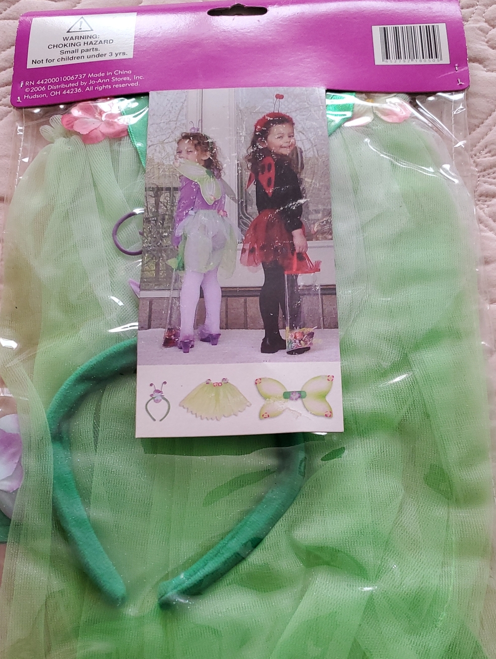 Kids Green Fairy Costume Set with Wings and Headband